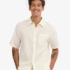 Chemise à manches courtes en lin - Blanc ivoire
