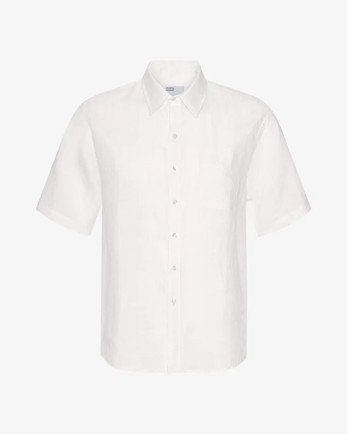 Chemise à manches courtes en lin - Blanc optique
