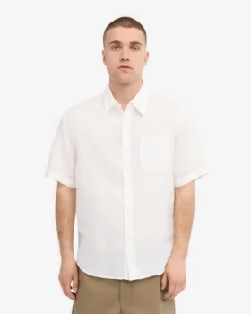 Chemise à manches courtes en lin – Blanc optique