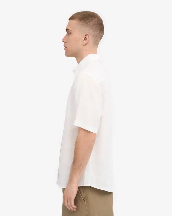 Chemise à manches courtes en lin - Blanc optique