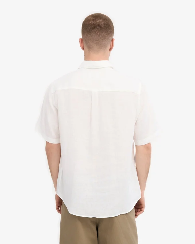 Chemise à manches courtes en lin - Blanc optique