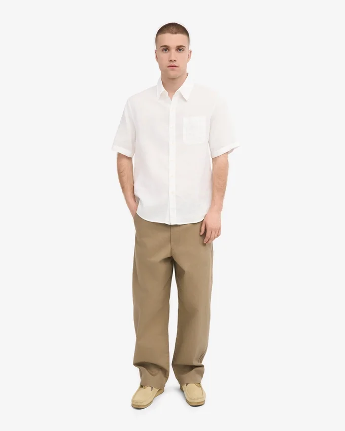 Chemise à manches courtes en lin - Blanc optique