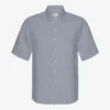Chemise à manches courtes en lin - Bleu acier