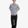 Chemise à manches courtes en lin - Bleu acier