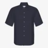 Chemise à manches courtes en lin - Bleu marine