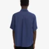 Chemise à manches courtes en lin - Bleu marine