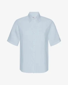 Chemise à manches courtes en lin - Bleu polaire