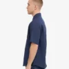 Chemise à manches courtes en lin - Bleu pétrole