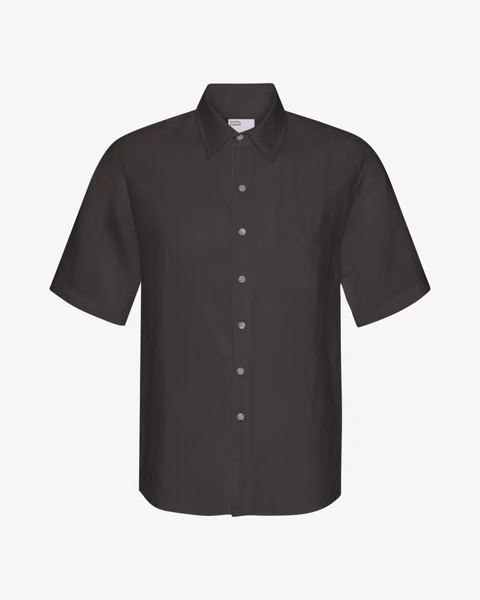 Chemise à manches courtes en lin - Gris lave