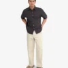 Chemise à manches courtes en lin - Gris lave