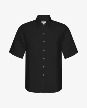 Chemise à manches courtes en lin - Noir intense