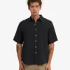 Chemise à manches courtes en lin - Noir intense