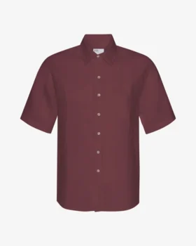 Chemise à manches courtes en lin - Rouge sang de bœuf