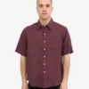 Chemise à manches courtes en lin - Rouge sang de bœuf