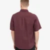 Chemise à manches courtes en lin - Rouge sang de bœuf
