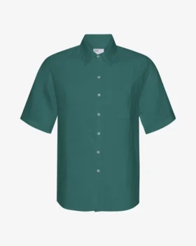 Chemise à manches courtes en lin - Vert océan