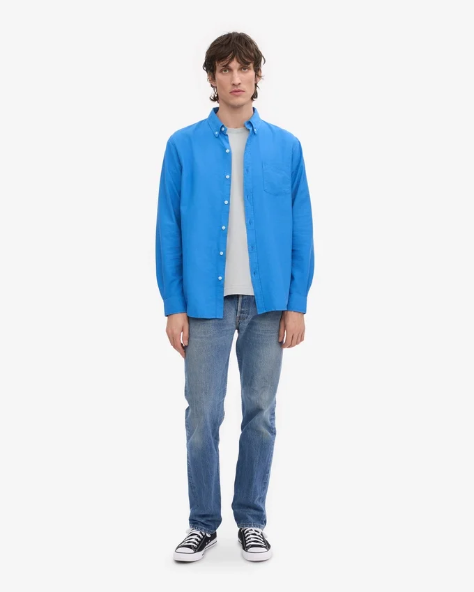 Chemise Organic Button Down en coton bio - Bleu Pacifique