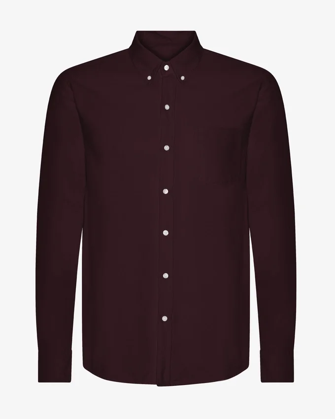 Chemise Organic Button Down en coton bio - Rouge sang de bœuf