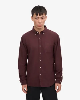 Chemise Organic Button Down en coton bio – Rouge sang de bœuf