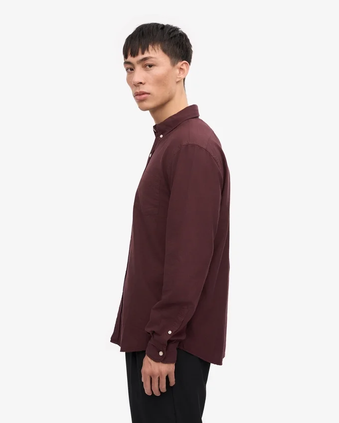 Chemise Organic Button Down en coton bio - Rouge sang de bœuf