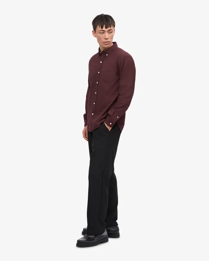 Chemise Organic Button Down en coton bio - Rouge sang de bœuf