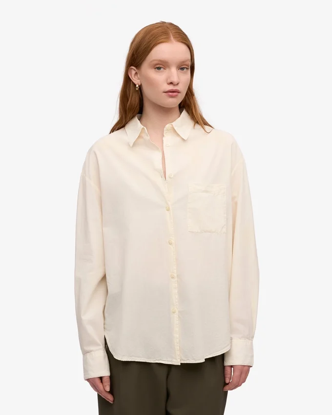Chemise oversize bio - Blanc ivoire