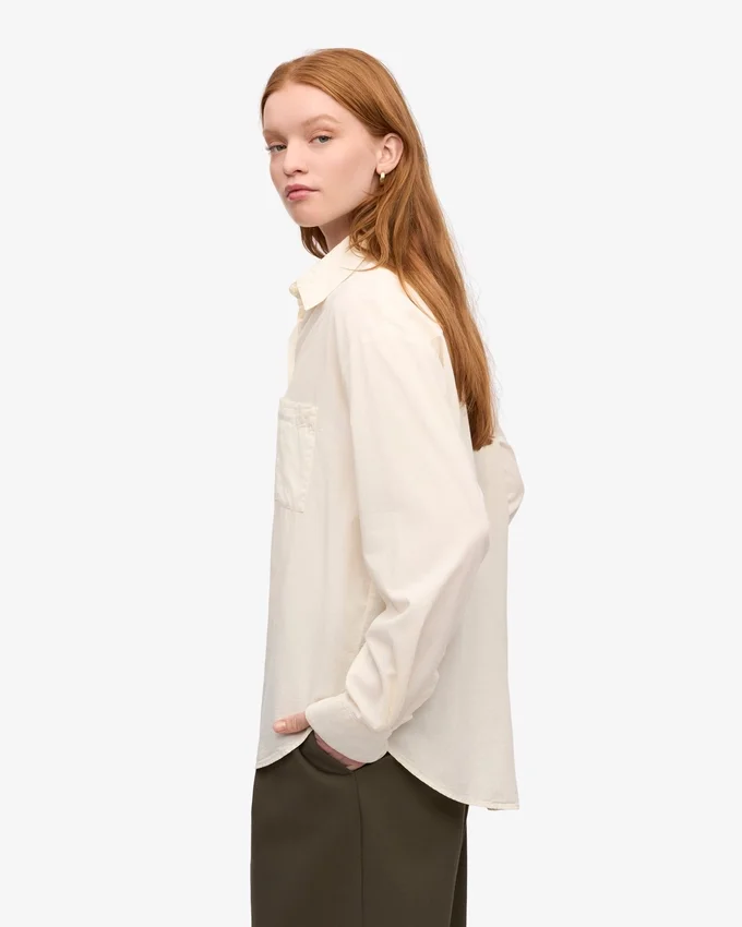 Chemise oversize bio - Blanc ivoire