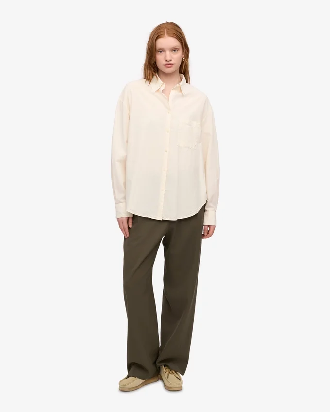 Chemise oversize bio - Blanc ivoire