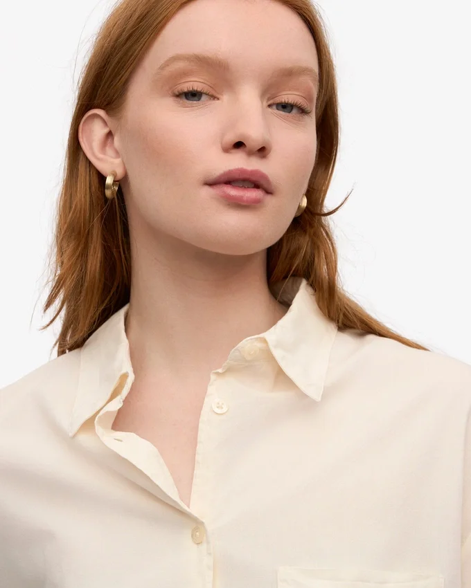 Chemise oversize bio - Blanc ivoire
