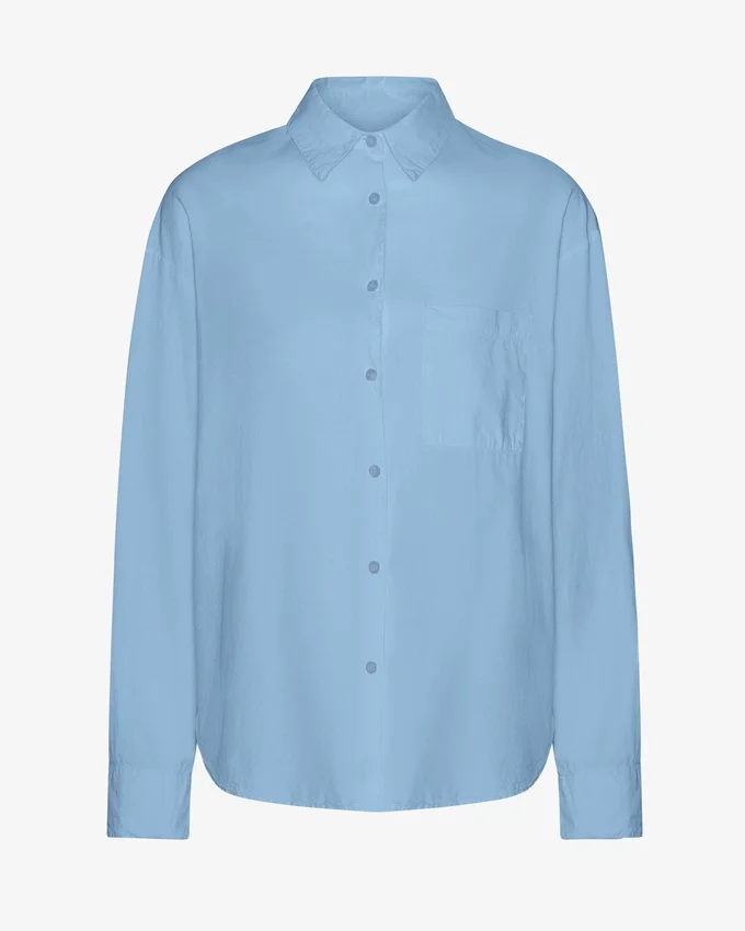 Chemise oversize bio - Bleu bord de mer