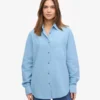 Chemise oversize bio - Bleu bord de mer