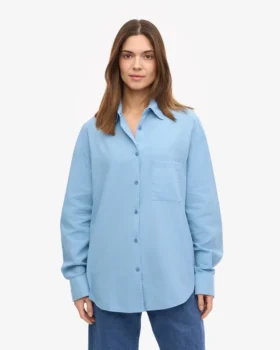 Chemise oversize bio – Bleu bord de mer
