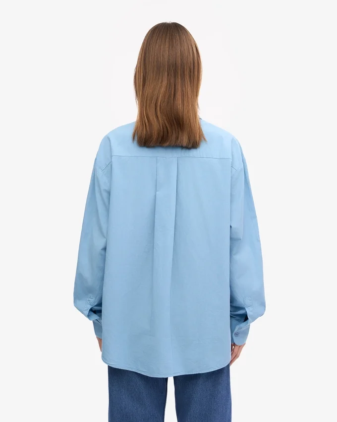 Chemise oversize bio - Bleu bord de mer
