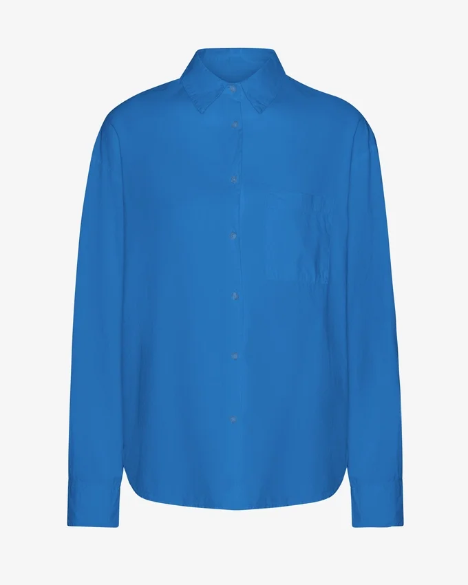 Chemise oversize bio - Bleu Pacifique