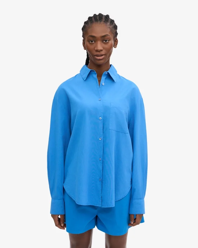 Chemise oversize bio - Bleu Pacifique