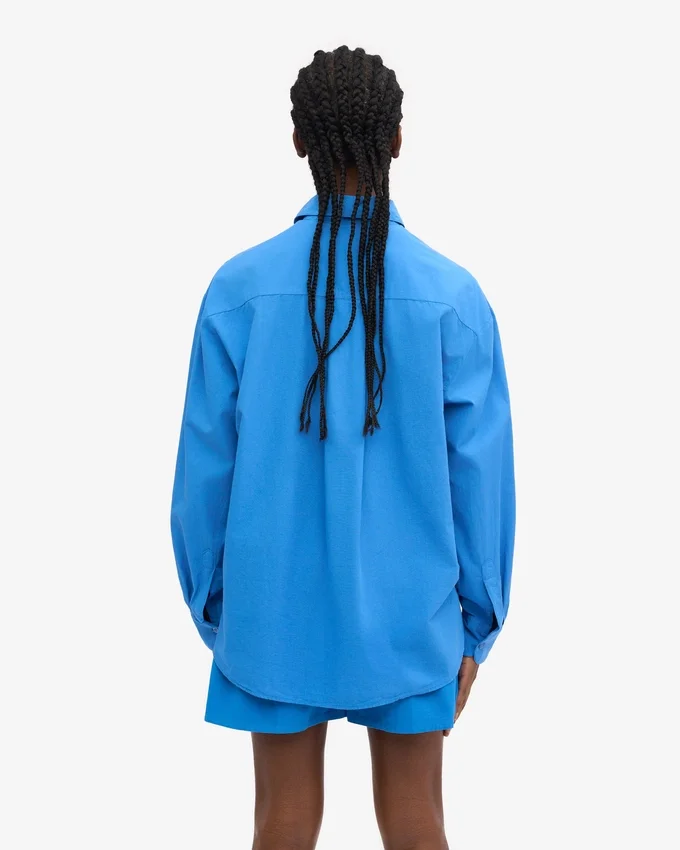Chemise oversize bio - Bleu Pacifique
