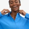 Chemise oversize bio - Bleu Pacifique