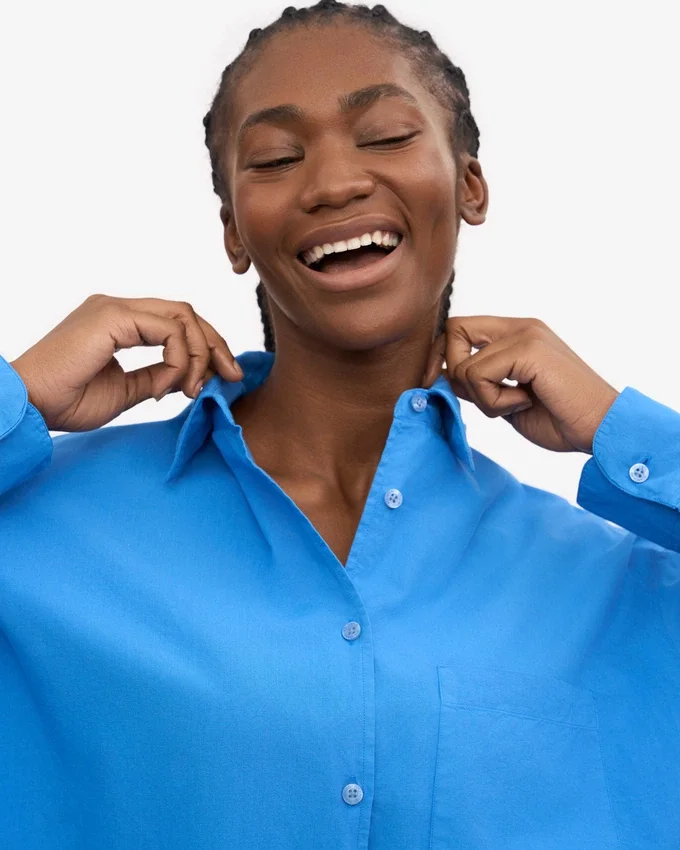 Chemise oversize bio - Bleu Pacifique