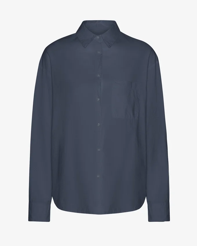 Chemise oversize bio - Bleu pétrole