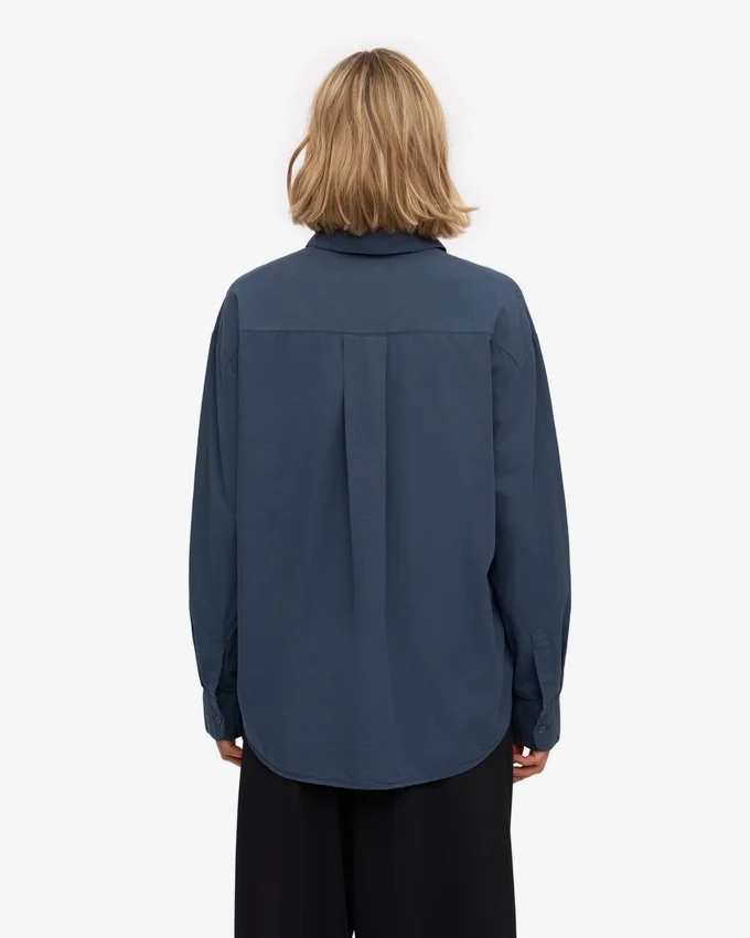 Chemise oversize bio - Bleu pétrole