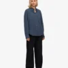 Chemise oversize bio - Bleu pétrole