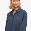 Chemise oversize bio - Bleu pétrole
