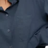 Chemise oversize bio - Bleu pétrole