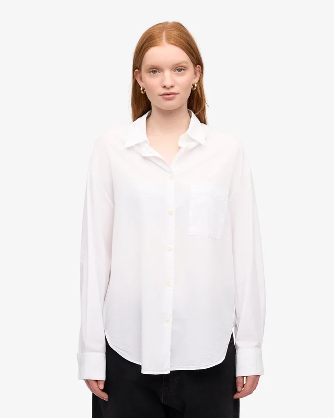 Chemise oversize en coton bio - Blanc optique