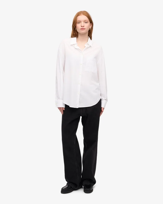 Chemise oversize en coton bio - Blanc optique