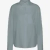 Chemise oversize en coton bio - Bleu acier