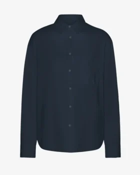 Chemise oversize en coton bio - Bleu marine