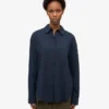 Chemise oversize en coton bio - Bleu marine