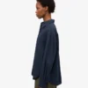 Chemise oversize en coton bio - Bleu marine