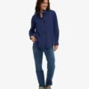 Chemise oversize en coton bio - Bleu marine